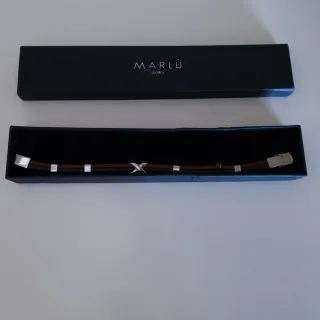 Bracciale Marlù Uomo Pelle Marrone nero  Argento