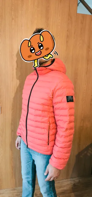 Cazadora plumífero naranja/rosa