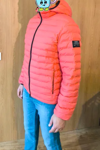 Cazadora plumífero naranja/rosa