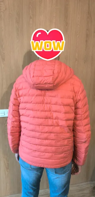 Cazadora plumífero naranja/rosa