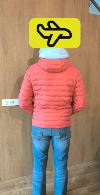 Cazadora plumífero naranja/rosa