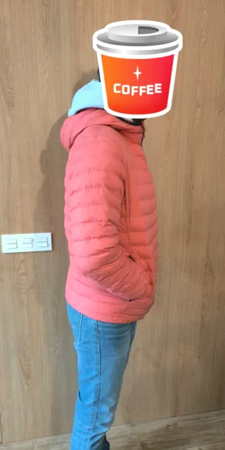 Cazadora plumífero naranja/rosa