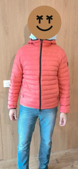 Cazadora plumífero naranja/rosa