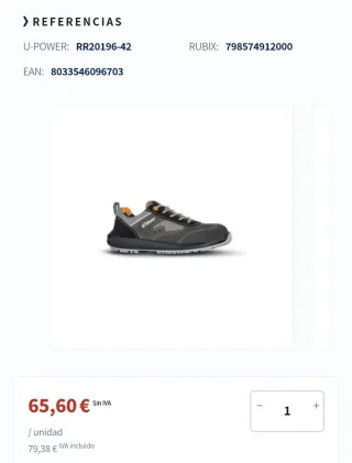 Zapatos de seguridad U Power grises y naranjas 43