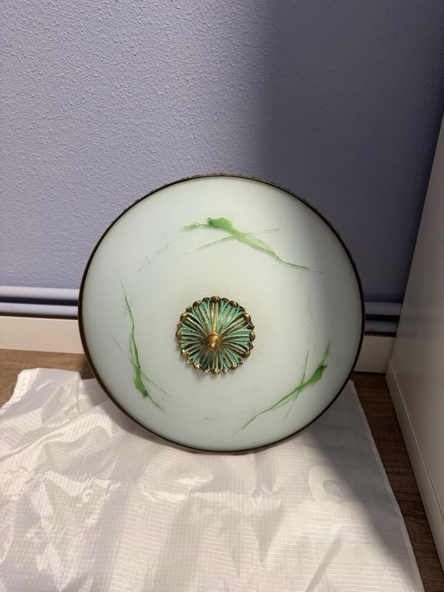 Lámpara techo cristal y metal elegante