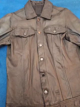 Cazadora Cuero G-Star RAW Trucker Talla M.