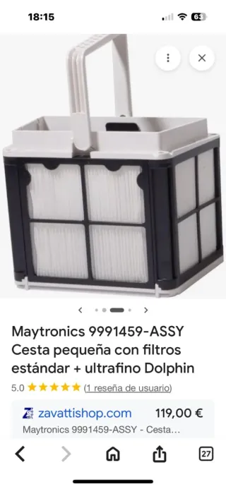 Cesta filtros Maytronics Dolphin 9991459-ASSY