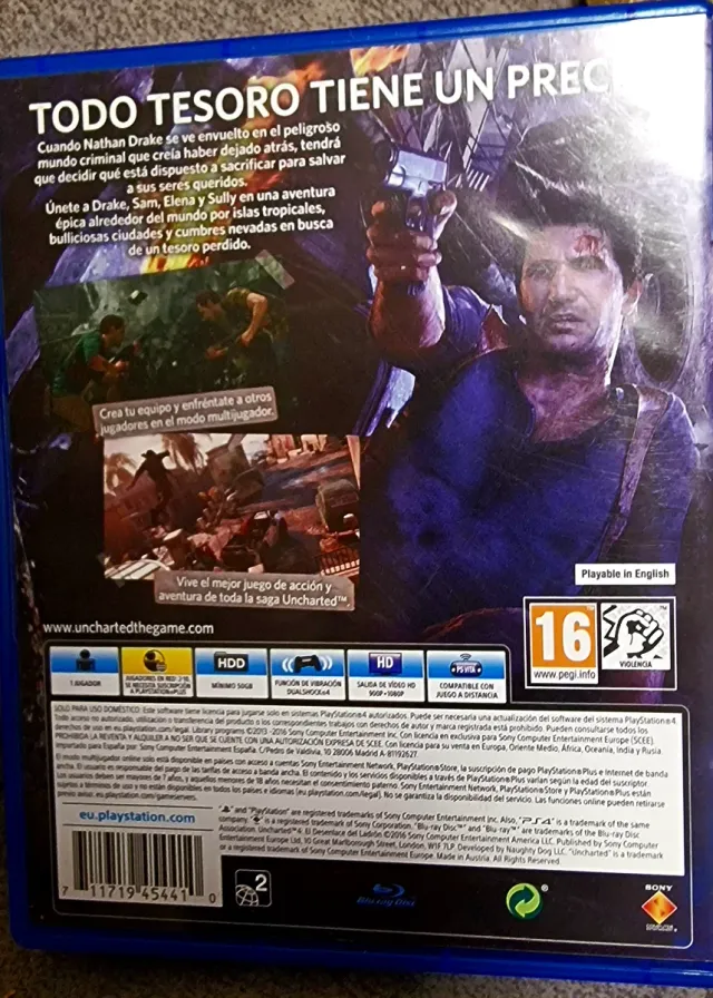 Juego PS4 Uncharted 4: El Desenlace del Ladrón