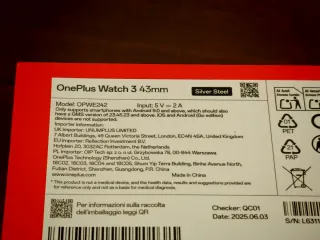 OnePlus Watch 3 Plata Precintado (43mm)