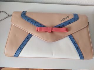 Bolso Cartera Mujer Axel Beige y Blanco