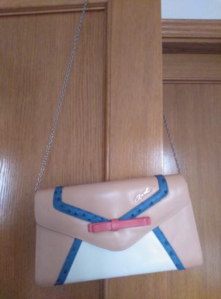 Bolso Cartera Mujer Axel Beige y Blanco