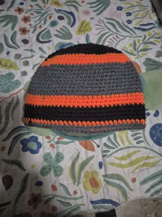 Gorro Grifone rayas naranja y gris