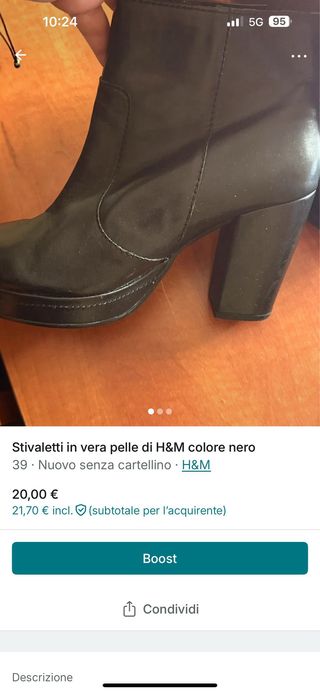 Stivaletti donna vera pelle n. 38