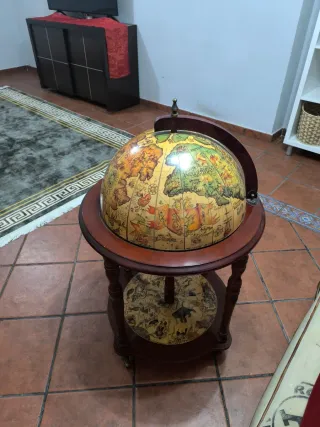 Bar Bola del Mundo Antigua Madera Papel