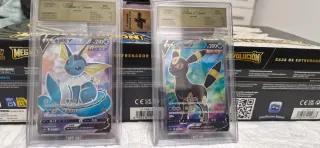 Cartas Pokémon Vaporeon y Umbreon Graded 9.5