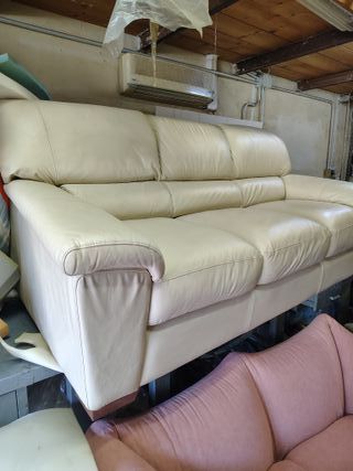 Divano 3 posti in pelle champagne