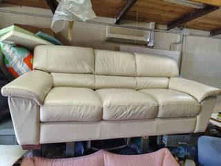 Divano 3 posti in pelle champagne