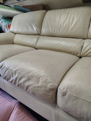 Divano 3 posti in pelle champagne