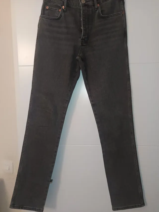 Vaqueros Zara Slim Gris