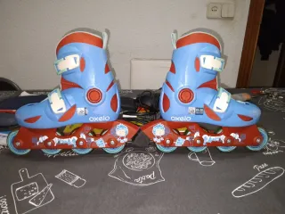 Patines en línea para niños azul y rojo