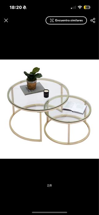 Tavoli centrali in cristallo impilabili dorati