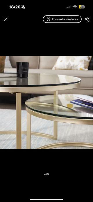 Tavoli centrali in cristallo impilabili dorati