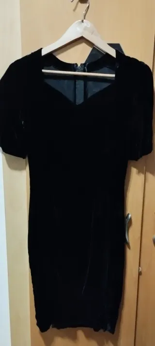 Vestido negro terciopelo con chaqueta