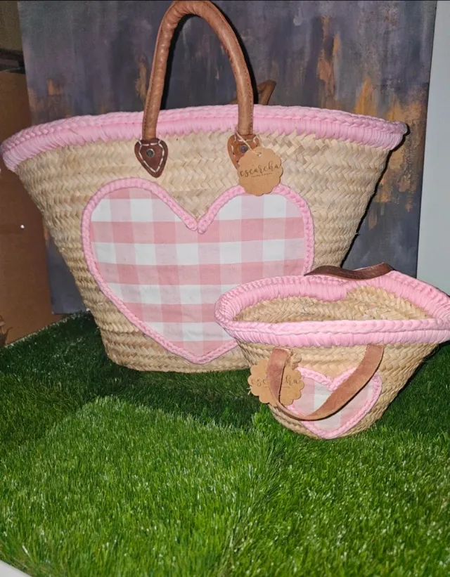 Bolso Capazo Escursha Corazón Rosa