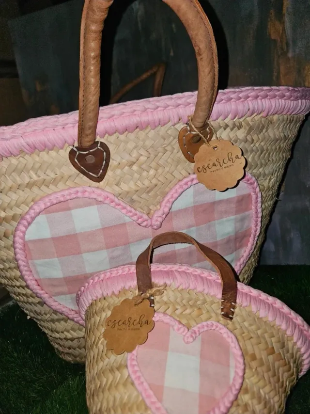 Bolso Capazo Escursha Corazón Rosa