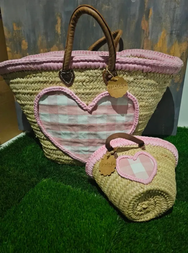 Bolso Capazo Escursha Corazón Rosa