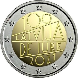 2 EUROS CONMEMORATIVOS LETONIA 2021 100