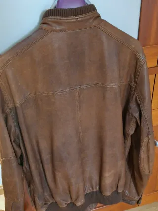 Cazadora Piel Massimo Dutti Marrón