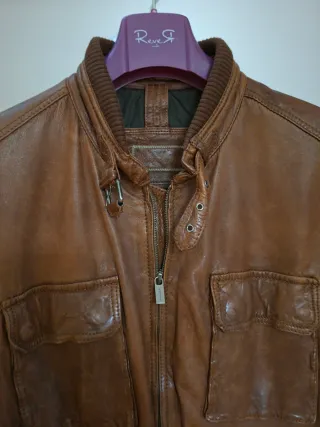 Cazadora Piel Massimo Dutti Marrón