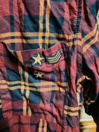 Camisa de niña cuadros burdeos