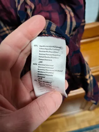 Camisa de niña cuadros burdeos