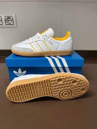 Zapatillas Samba Mujer Blancas y Amarillas