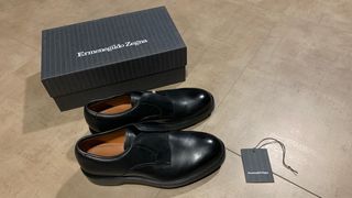 Ermenegildo zegna black derby with elastic