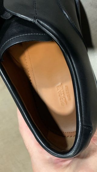Ermenegildo zegna black derby with elastic
