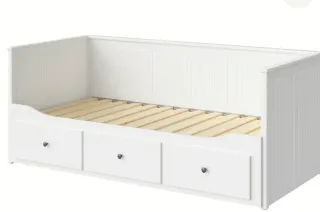 Cama juvenil blanca con cajones