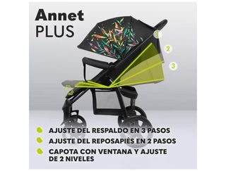 Silla de paseo negra con estampado