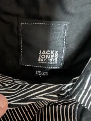 Camisa Jack & Jones Talla M Negra Rayas