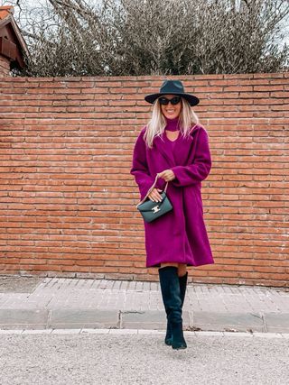 Abrigo largo violeta