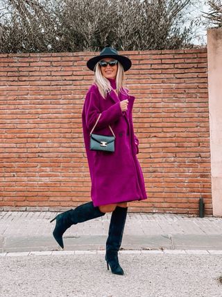 Abrigo largo violeta