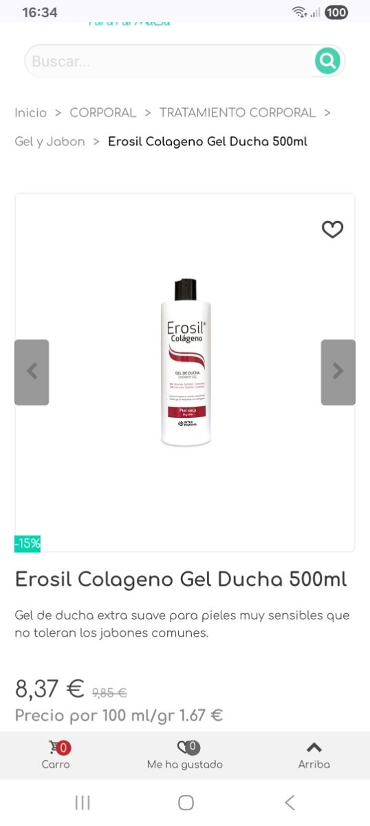 Gel EROSIL COLAGENO 500ML 5E