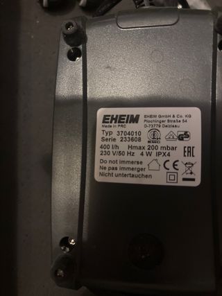 Bomba de aire Eheim air400 para acuario (averiada)