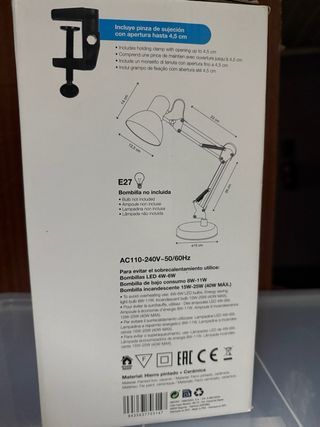 Lámpara de mesa flexo Lvmen Negra