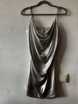 Vestido plateado talla S