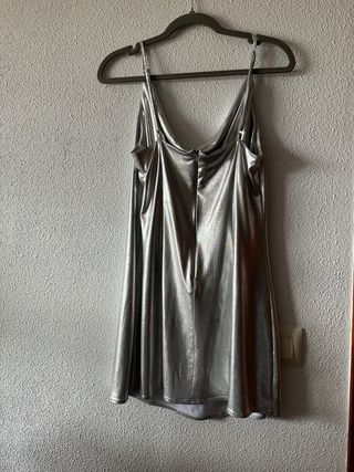Vestido plateado talla S