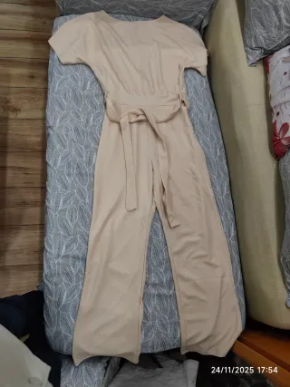 Mono pierna ancha beige talla única