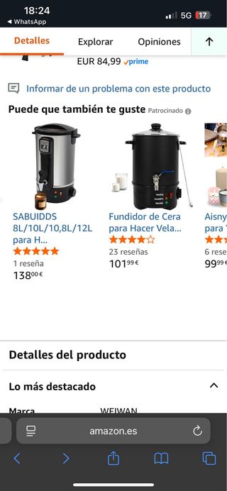 Fundidor de cera 10L